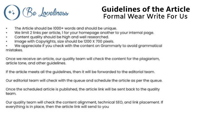 Guidelines Formal wear write for us