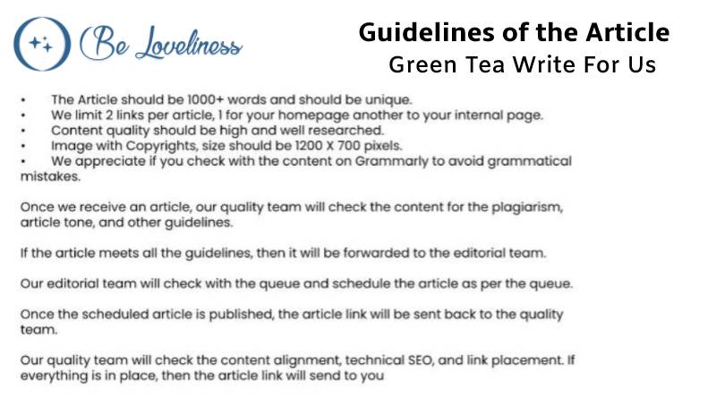 Guidelines Green Tea Write for us