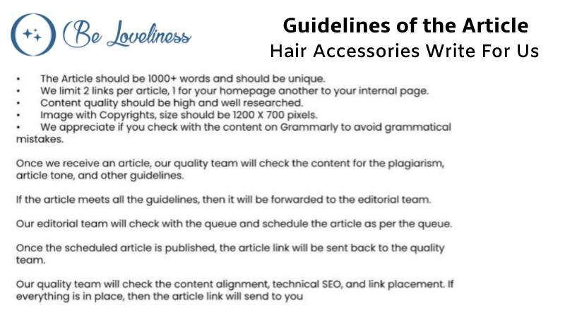 Guidelines Hair accessories write for us