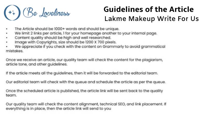 Guidelines Lakme Makeup write for us