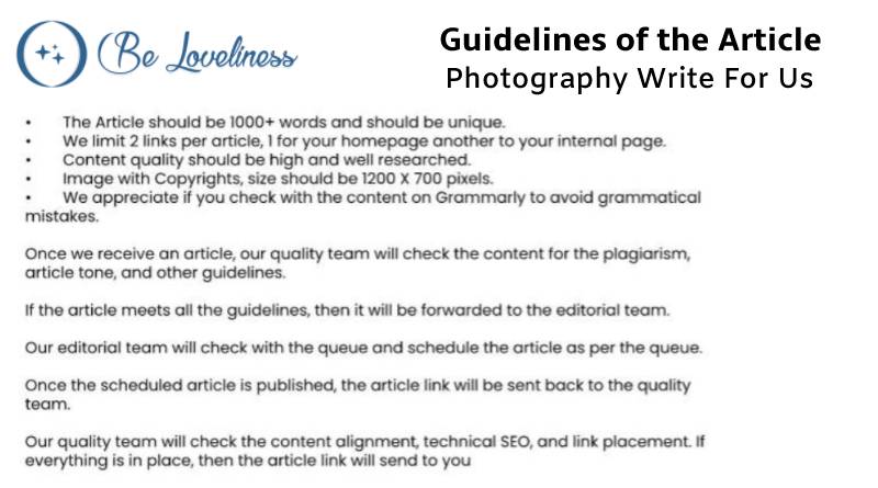 Guidelines Photography write for us