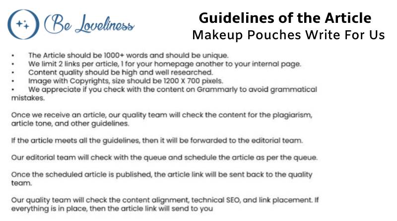 Guidelines make up pouches write for us