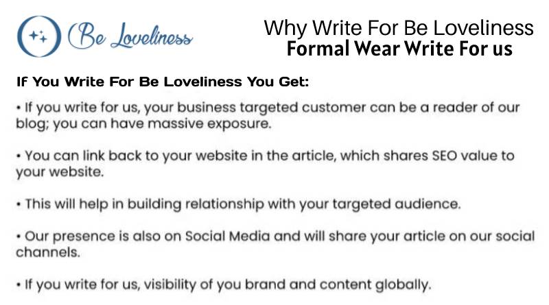 why write for Formal wear write for us