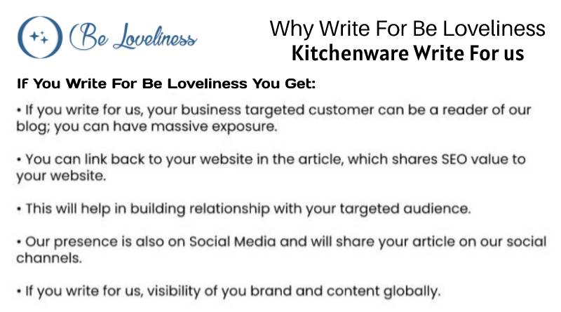 why write for Kitchenware write for us