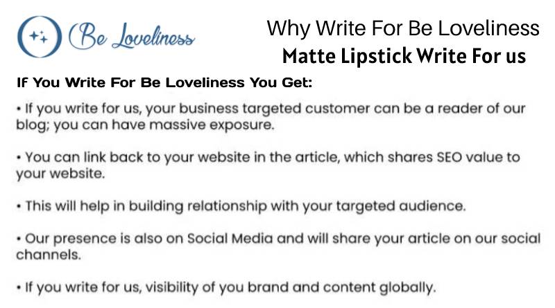 why write for Matte Lipstick write for us