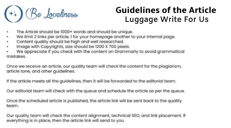 Guidelines Luggage write for us